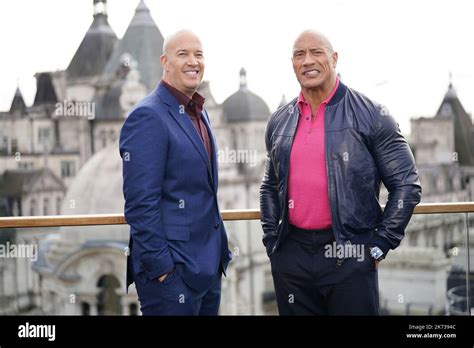 Producer Hiram Garcia and Dwayne Johnson (right), during a photo call for Warner Bros' Black ...