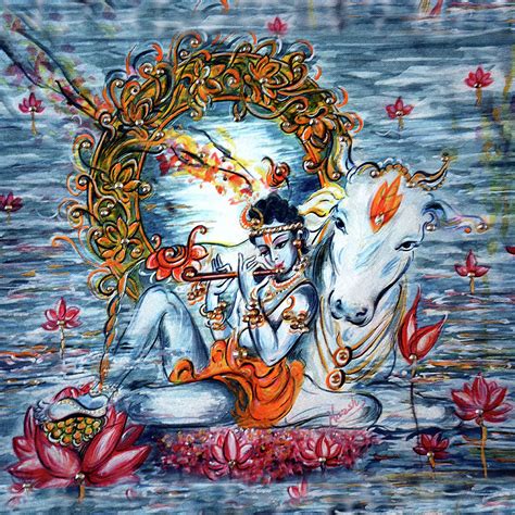 Krishna - Govinda Painting by Harsh Malik - Fine Art America