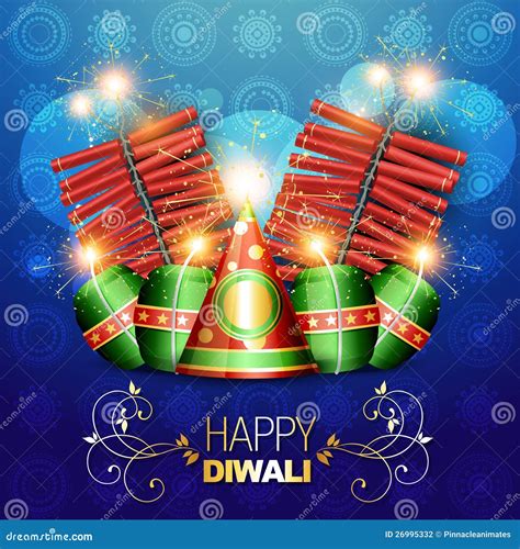 Diwali crackers background stock vector. Illustration of lamp - 26995332