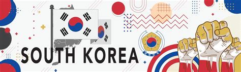 Banner South Korea national day with South Korean flag colors theme ...