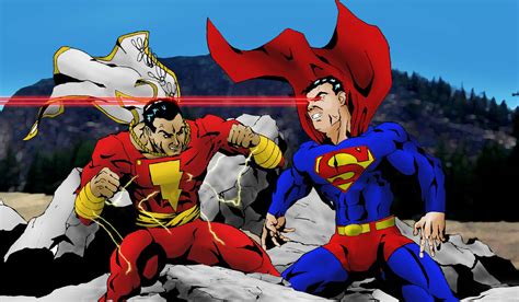 Captain Marvel vs Superman by jwientjes on DeviantArt