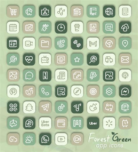 Forest Green App Icons - Green Aesthetic App Icons Free for iOS 14