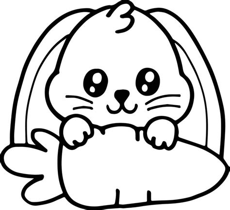 Easy Cute Bunny Coloring Page | Wecoloringpage.com