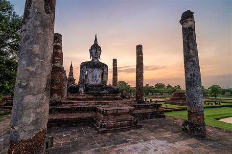 "Ancient Buddhist Temple In Sukhothai At Sunrise, Thailand" by Stocksy Contributor "Bisual ...