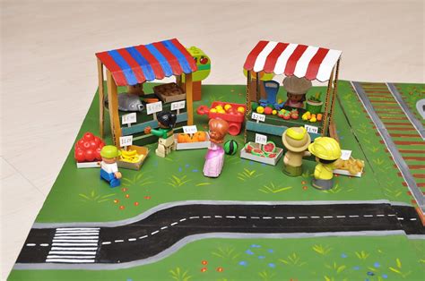 Creative Projects for Kids: Cardboard Town Market