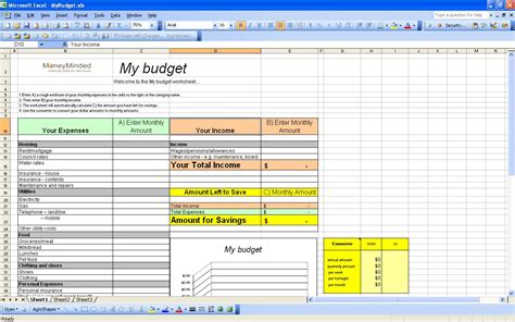 15 Free Personal Budget Spreadsheet – Page 12 – Excel Spreadsheet throughout Personal Budget ...