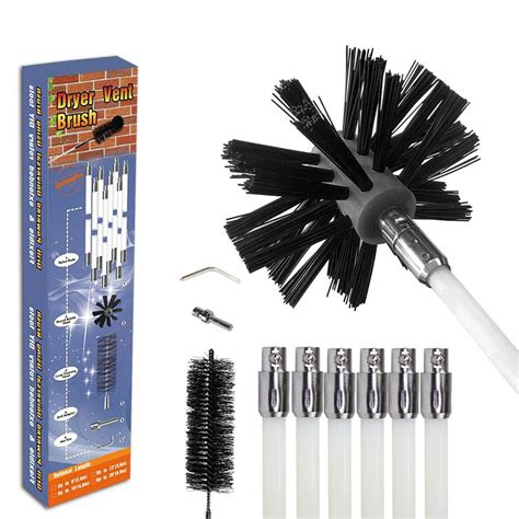 dryer vent cleaning kit,20" rotary dryer vent lint brush,10 piece dryer ...