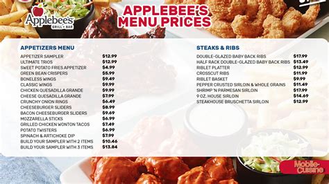 Applebee's Menu Prices + Discontinued Items (2024)