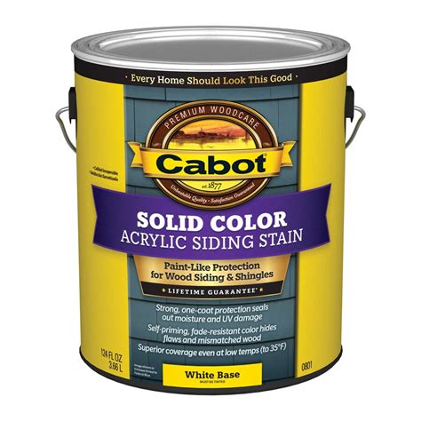 Cabot Tintable White Base Solid Exterior Stain and Sealer (Actual Net Contents: 124-fl oz) at ...