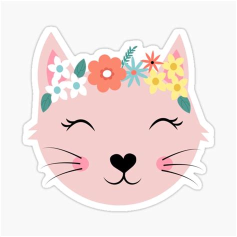 "cute cat face " Sticker by Abdo88daw | Redbubble