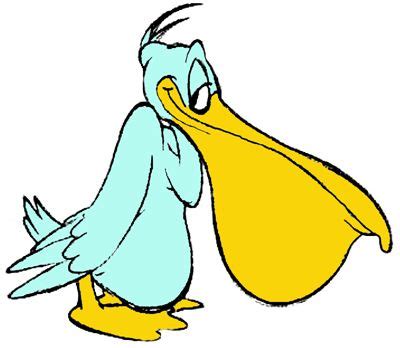 pelican-bw-colorized | Cartoon drawings, Drawing cartoon characters, Pelican cartoon