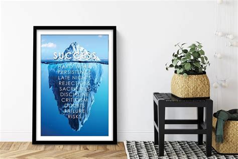 Success Iceberg Quote Framed Artwork | Canvas Prints Perth