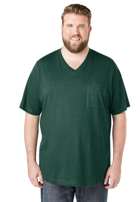 Kingsize Men's Big & Tall Shrink-Less™ Lightweight V-Neck Pocket T-Shirt - Walmart.com
