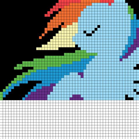 Rainbow Dash From Fanpop Perler Bead Pattern | Bead Sprites | Characters Fuse Bead Patterns