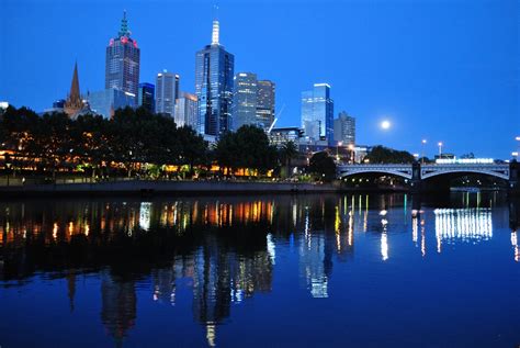Melbourne Skyline At Dusk Free Stock Photo - Public Domain Pictures
