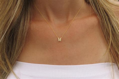 Goldfilled Initial Necklace - Gold Letter Necklace - Tiny Initial ...