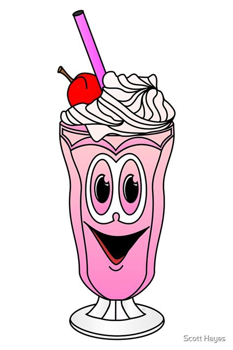 "Strawberry Ice Cream Sundae Cartoon" by Graphxpro | Redbubble