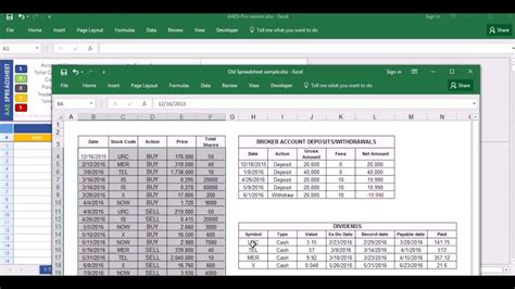 Stock Portfolio Excel Spreadsheet - YouTube