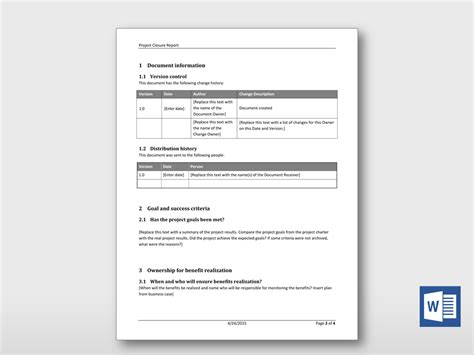 Project Closure Report