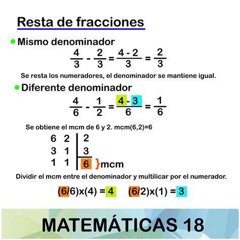 Suma Y Resta De Fracciones Suma Y Resta De Fracciones Con Diferente ...