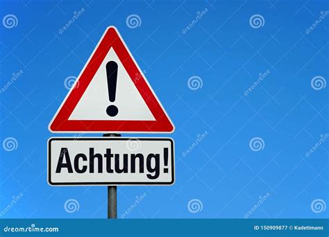 Attention and Warning Sign with German Text ACHTUNG - Translation: Attention Stock Image - Image ...