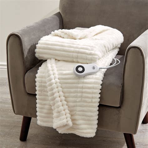 Faux Fur Electric Warming Throw by Serta| Blankets & Throws | Brylane Home