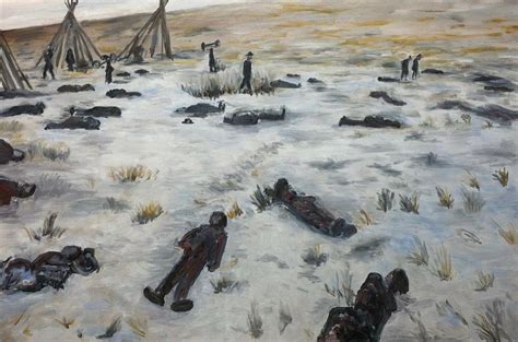 Wounded Knee Massacre 1890 Painting by Joe Ballone