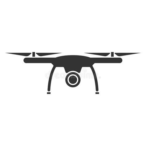 Simple, Flat Drone Silhouette Icon. Black And White Illustration Stock Vector - Illustration of ...