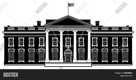 White House Washington DC Black Vector & Photo | Bigstock