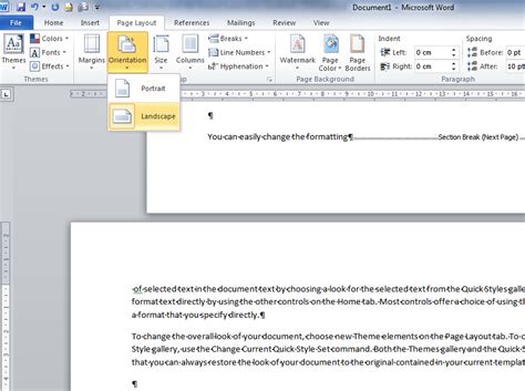 How can I make just one page of a Word document horizontal? - Super User