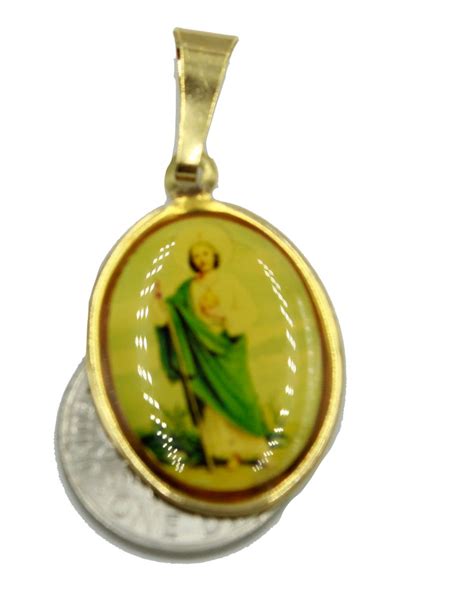 San Judas Tadeo Medal St Jude Thaddeus 18k Gold Plated Medal - Etsy