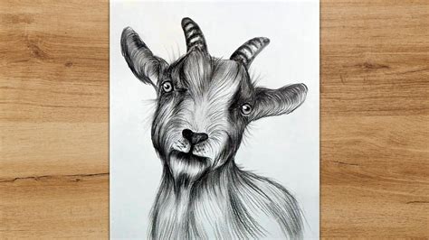 How to Draw a Realistic Goat with Pencil | Goat Head Drawing Step by ...