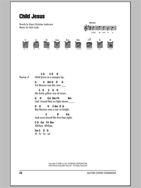 Child Jesus by Hans Christian Andersen - Guitar Chords/Lyrics - Guitar Instructor