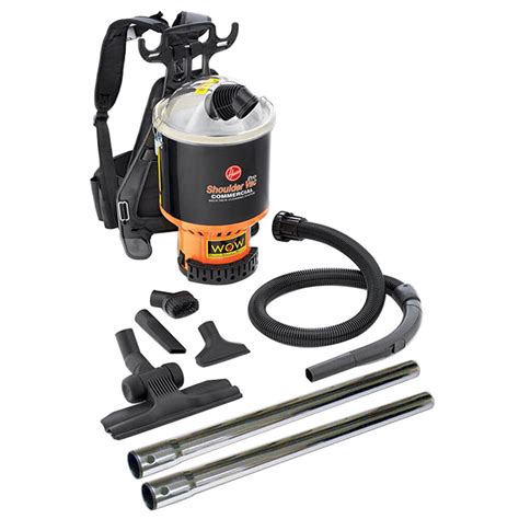 Hoover C2401-010 6.4 Qt. Commercial Backpack Vacuum Cleaner with 1 1/4" Attachments