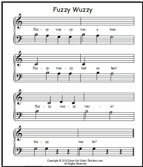 Beginner Piano Music for Kids -- Printable Free Sheet Music