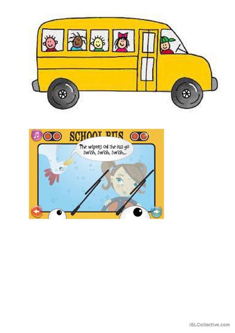 The wheels on the bus song song and…: English ESL worksheets pdf & doc