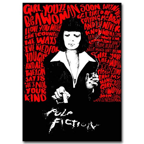 Pulp Fiction Art Silk Poster Print 13x20 24x36 inches Classic Movie Pictures for Home Living ...