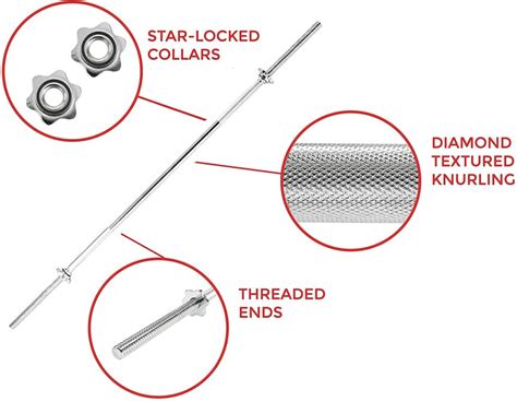 Standard Threaded Barbell Bar 180 cm - Digital Fitness Hub