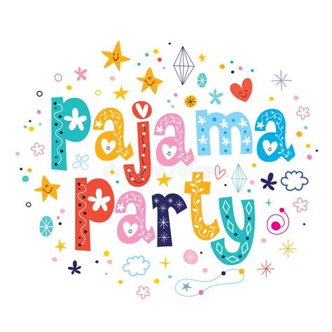 Pajama party stock vector. Illustration of party, lettering - 142957642