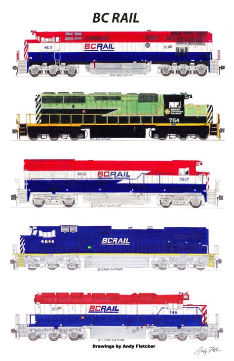 Andy Fletcher Blog-: BC Rail Locomotives 11"x17" signed Poster by Andy Fletcher