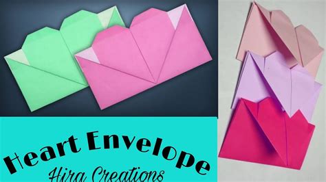 DIY - Easy origami envelope tutorial |Heart Envelope 💌 from A4 sheet| - YouTube