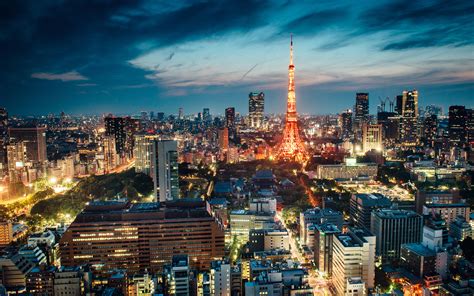 Download Light Night City Tokyo Japan Man Made Tokyo Tower HD Wallpaper