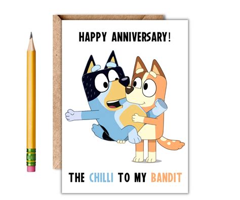 The Chilli to My Bandit Bluey Bandit and Chilli Anniversary - Etsy UK