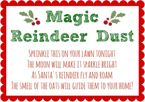 The Pink Lantern: Magic Reindeer Dust Recipe with Printable Tag