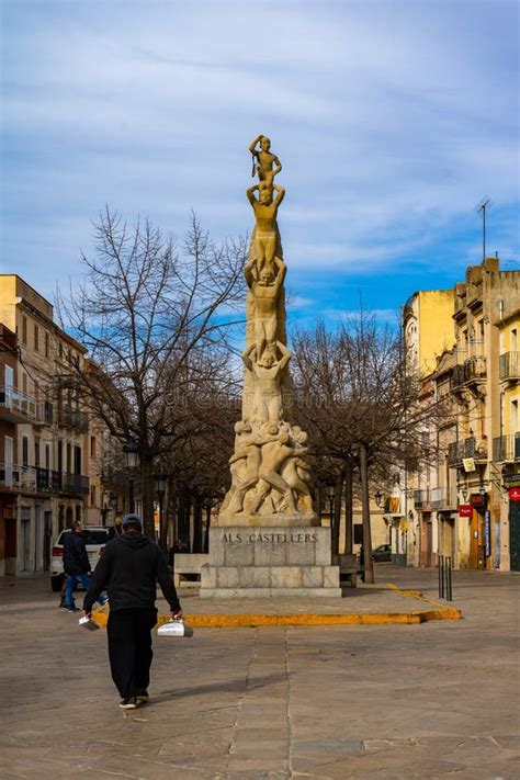 Sculpture Als Castellers in Vilafranca Del Penedes, Catalonia, Spain ...