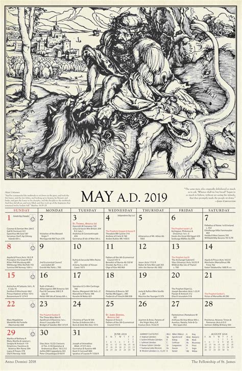 Anno Domini: The 2019 St. James Calendar