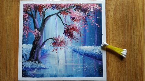 how to draw a beautiful scenery with acrylic color,acrylic painting for ...