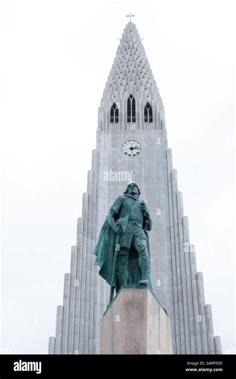 A majestic statue of Leif Erikson in Reykjavik, Iceland Stock Photo - Alamy