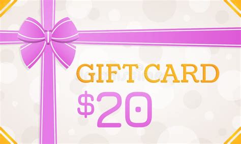 Gift Card, Gift Voucher - 20 Dollars Stock Illustration - Illustration of dollars, present ...