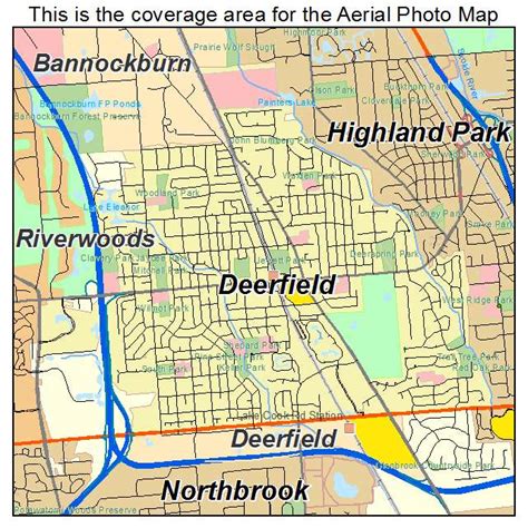 Aerial Photography Map of Deerfield, IL Illinois